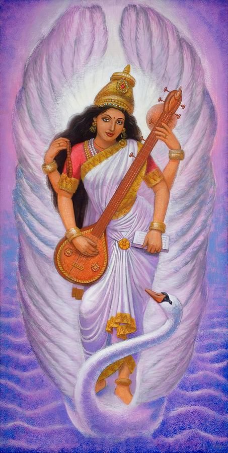 how to draw maa saraswati with oil pastel color,saraswati thakur drawing  for saraswati puja special, - YouTube